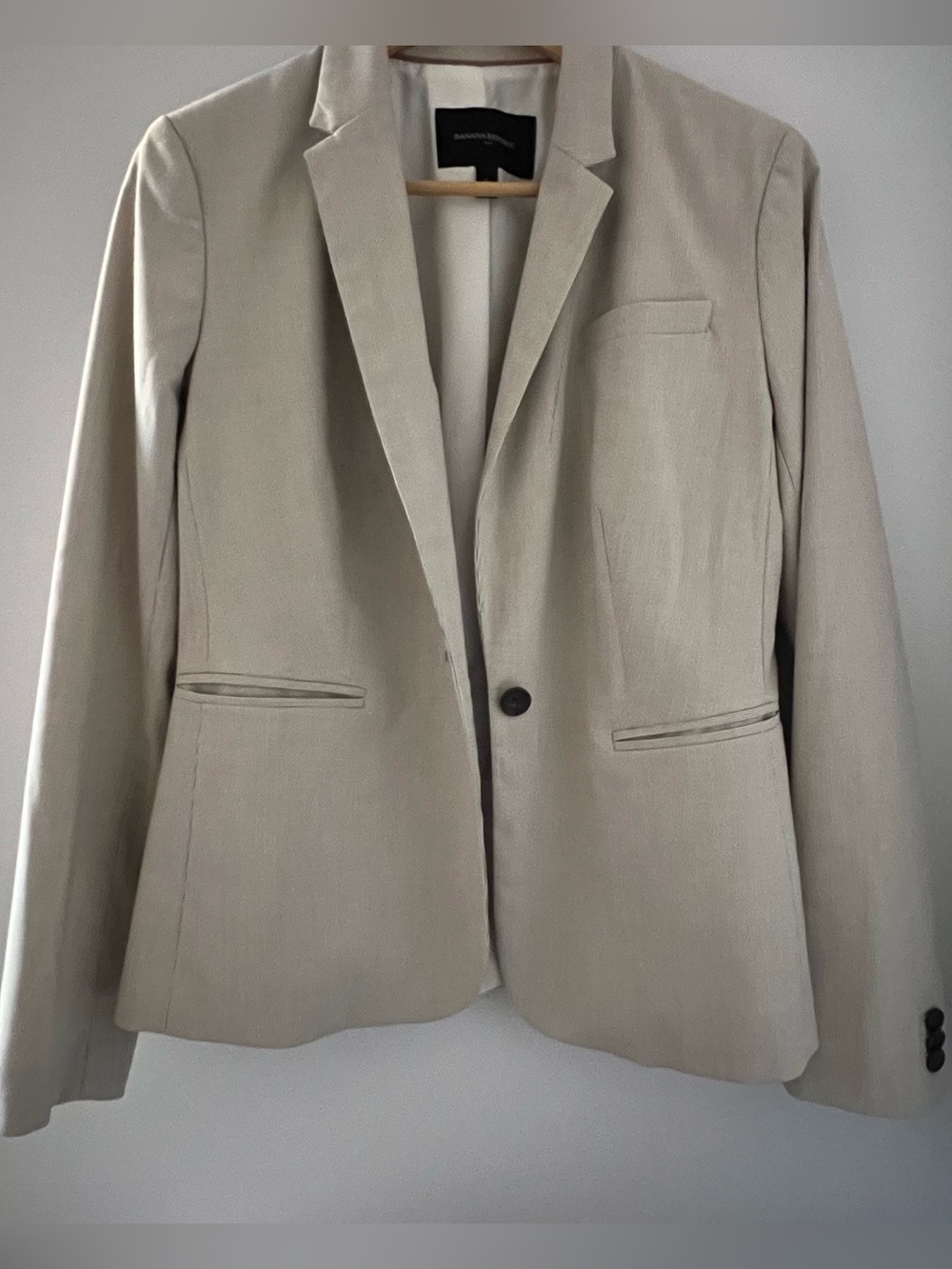 Banana Republic Neutral Mini Stripe Blazer